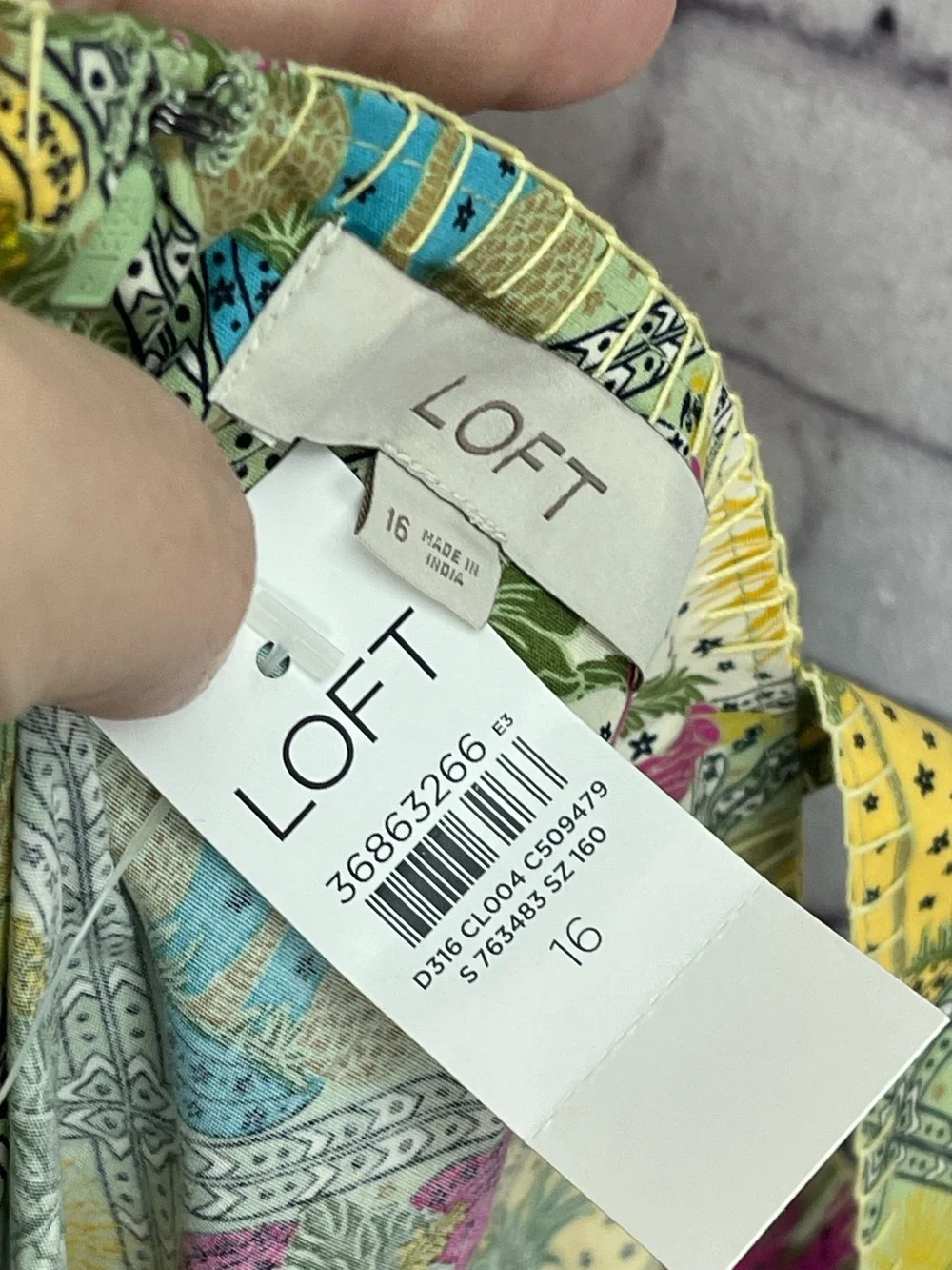 Loft size 16 belted romper fun tropical print with birds new